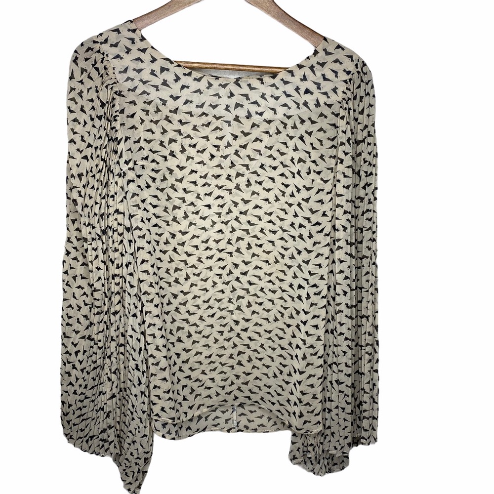 Women’s Esley Pleated Sleeve Cat Print Blouse